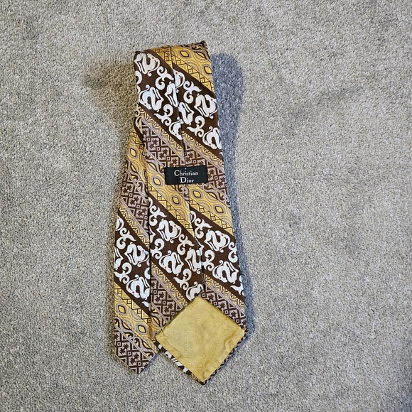 Dior Other - Christian Dior Brown and Yellow Patterned Tie